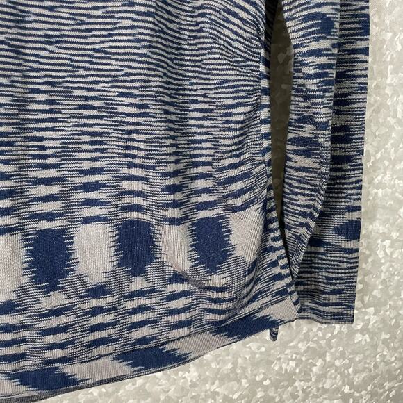 Notations Women's Blue & Gray Ikat Boho Cowl Neck Sweater - Size XL - Lagenlook - Picture 4 of 8